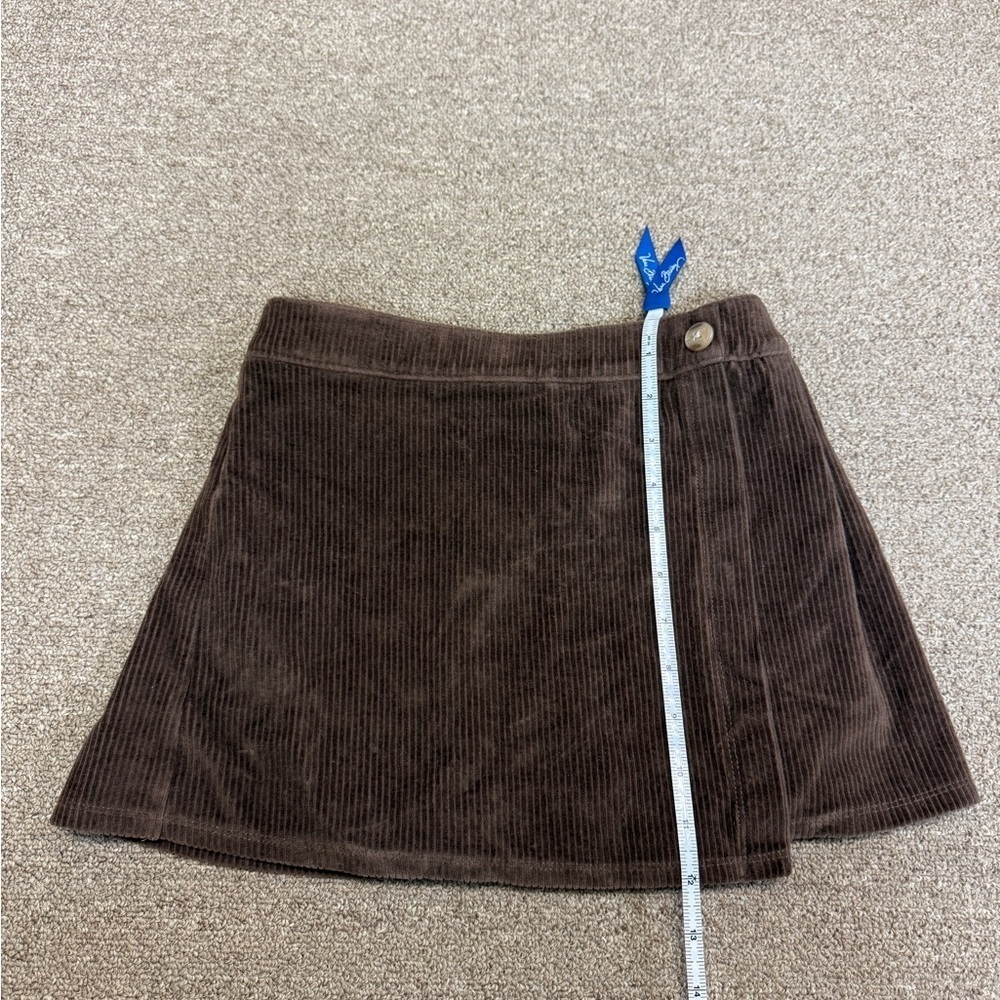 Abercrombie Kids: Girls Brown Corduroy Faux Wrap Mini Skirt, Size 9/10 - Picture 5 of 6